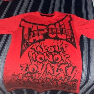 Red and black tapout shirt